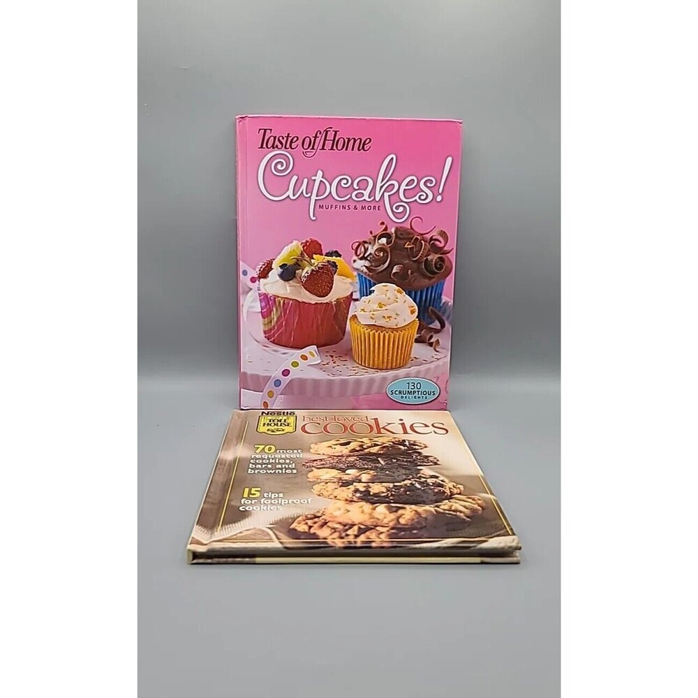 Dessert Cookbooks Cupcakes and Cookies Bars Toll House Recipes Lot Of 2